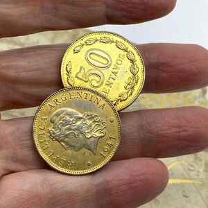 Coin Brooch Argentina Centavos Vintage 1941's
